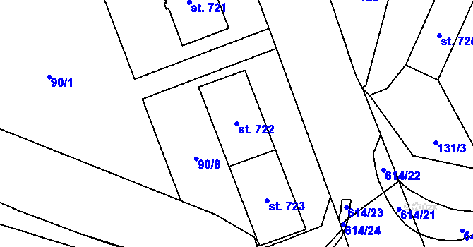 Parcela st. 722 v KÚ Michálkovice, Katastrální mapa
