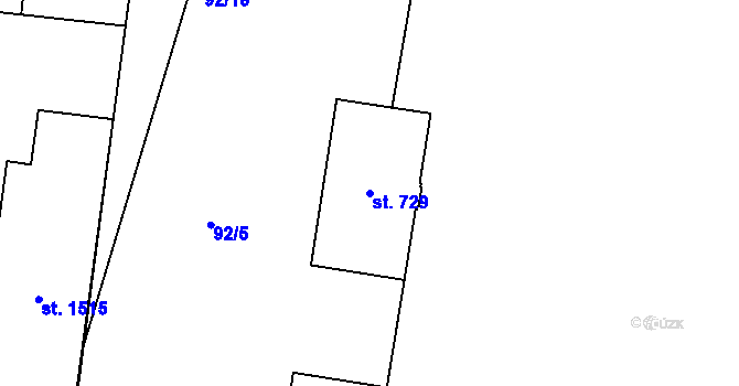 Parcela st. 729 v KÚ Michálkovice, Katastrální mapa