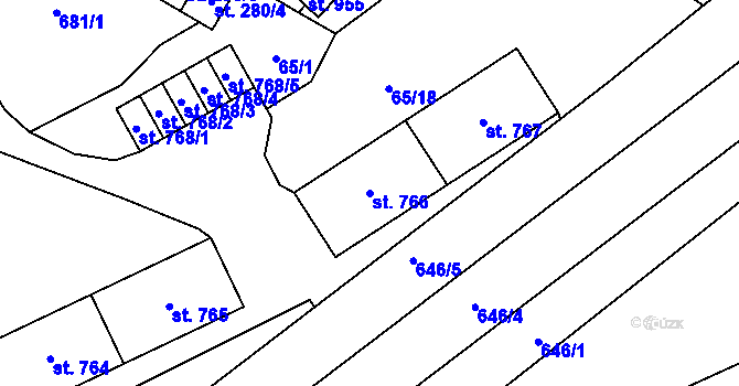 Parcela st. 766 v KÚ Michálkovice, Katastrální mapa