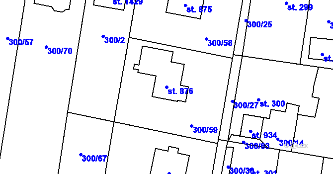 Parcela st. 876 v KÚ Michálkovice, Katastrální mapa