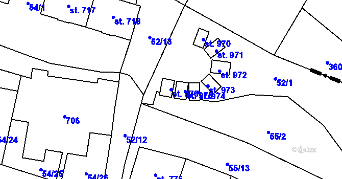 Parcela st. 976 v KÚ Michálkovice, Katastrální mapa
