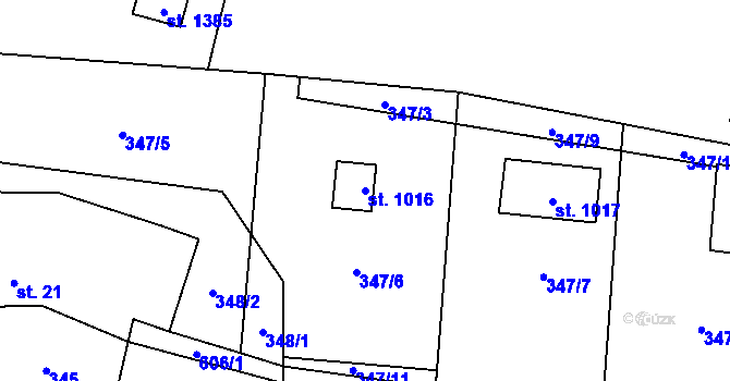 Parcela st. 1016 v KÚ Michálkovice, Katastrální mapa