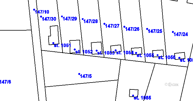 Parcela st. 1053 v KÚ Michálkovice, Katastrální mapa