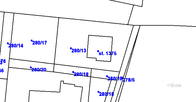 Parcela st. 1375 v KÚ Michálkovice, Katastrální mapa