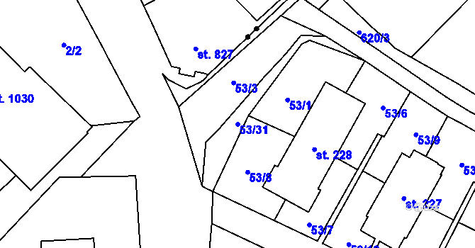 Parcela st. 53/31 v KÚ Michálkovice, Katastrální mapa