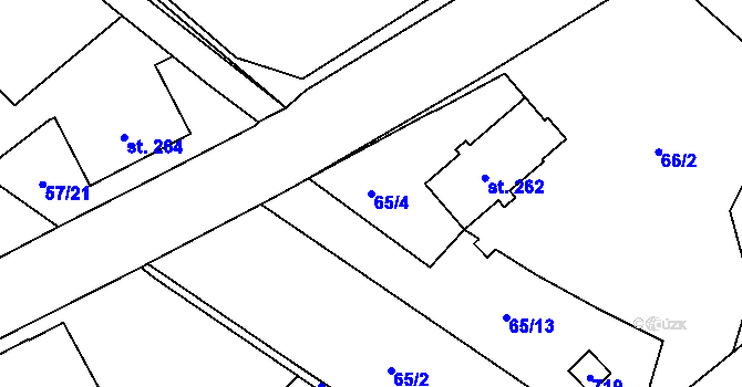 Parcela st. 65/4 v KÚ Michálkovice, Katastrální mapa
