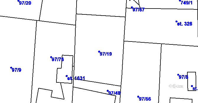 Parcela st. 97/19 v KÚ Michálkovice, Katastrální mapa