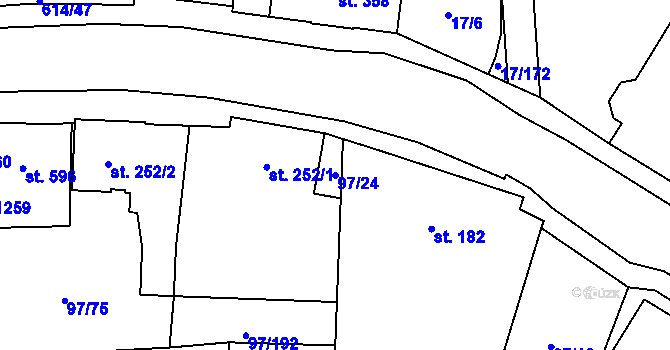 Parcela st. 97/24 v KÚ Michálkovice, Katastrální mapa