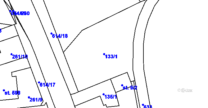 Parcela st. 133/1 v KÚ Michálkovice, Katastrální mapa