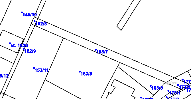 Parcela st. 153/7 v KÚ Michálkovice, Katastrální mapa