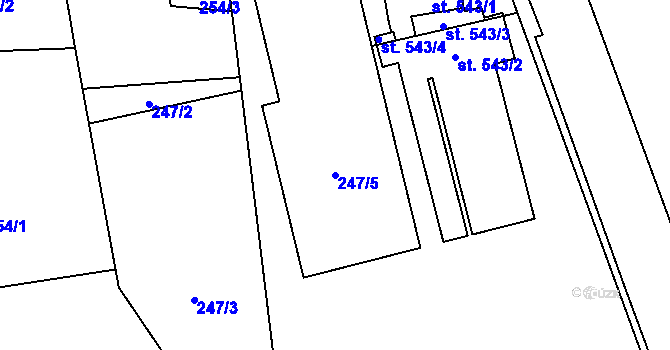 Parcela st. 247/5 v KÚ Michálkovice, Katastrální mapa