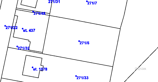 Parcela st. 271/5 v KÚ Michálkovice, Katastrální mapa