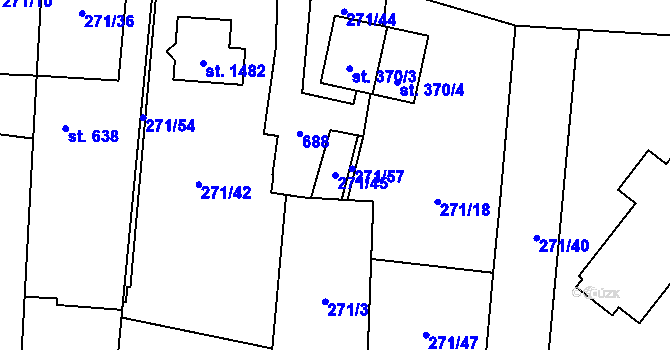 Parcela st. 271/45 v KÚ Michálkovice, Katastrální mapa