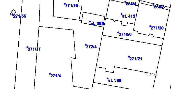 Parcela st. 272/4 v KÚ Michálkovice, Katastrální mapa