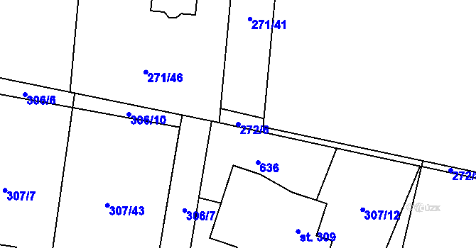 Parcela st. 272/6 v KÚ Michálkovice, Katastrální mapa