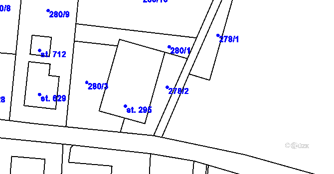Parcela st. 278/2 v KÚ Michálkovice, Katastrální mapa