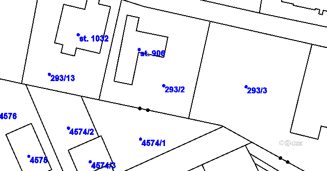 Parcela st. 293/2 v KÚ Michálkovice, Katastrální mapa