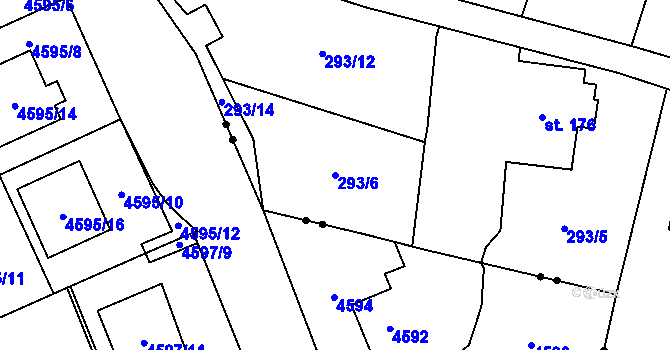 Parcela st. 293/6 v KÚ Michálkovice, Katastrální mapa