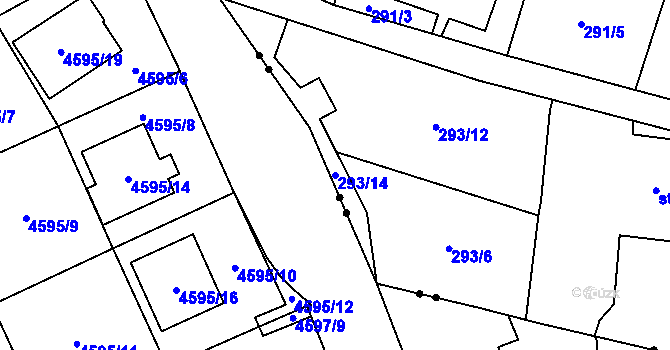 Parcela st. 293/14 v KÚ Michálkovice, Katastrální mapa