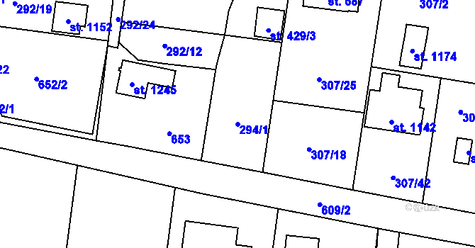 Parcela st. 294/1 v KÚ Michálkovice, Katastrální mapa