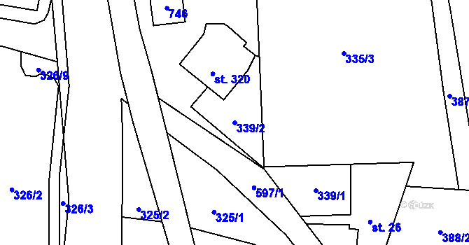 Parcela st. 339/2 v KÚ Michálkovice, Katastrální mapa