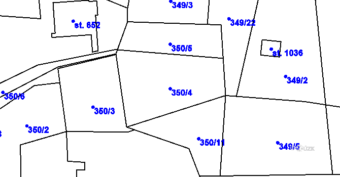 Parcela st. 350/4 v KÚ Michálkovice, Katastrální mapa