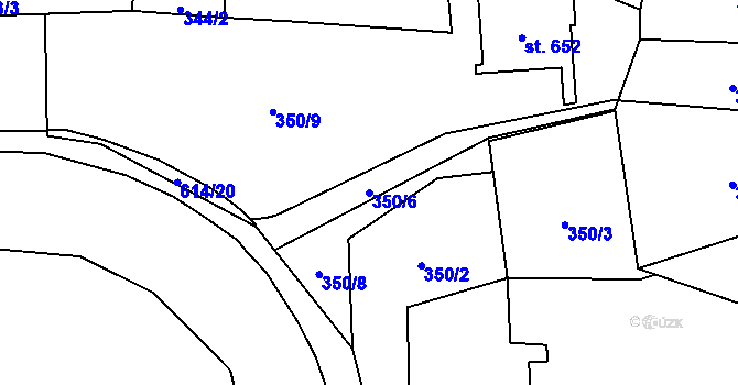 Parcela st. 350/6 v KÚ Michálkovice, Katastrální mapa