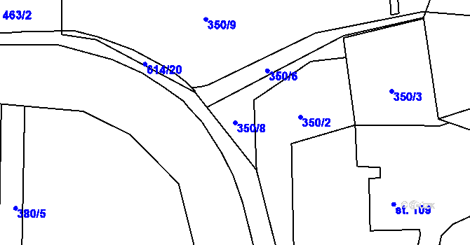 Parcela st. 350/8 v KÚ Michálkovice, Katastrální mapa