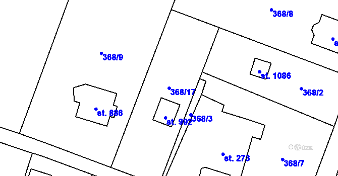 Parcela st. 368/17 v KÚ Michálkovice, Katastrální mapa