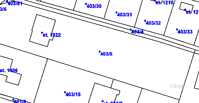 Parcela st. 403/5 v KÚ Michálkovice, Katastrální mapa