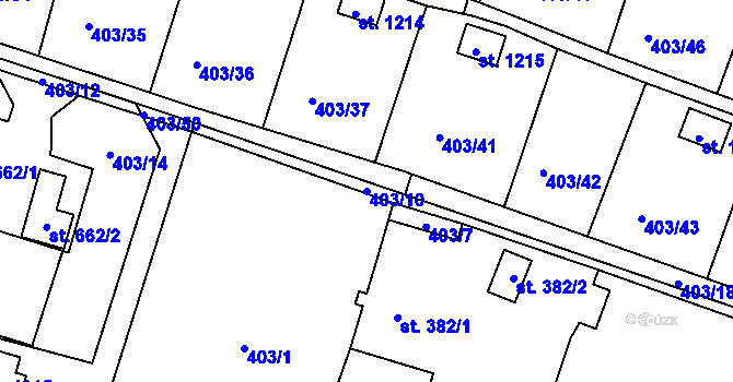 Parcela st. 403/10 v KÚ Michálkovice, Katastrální mapa