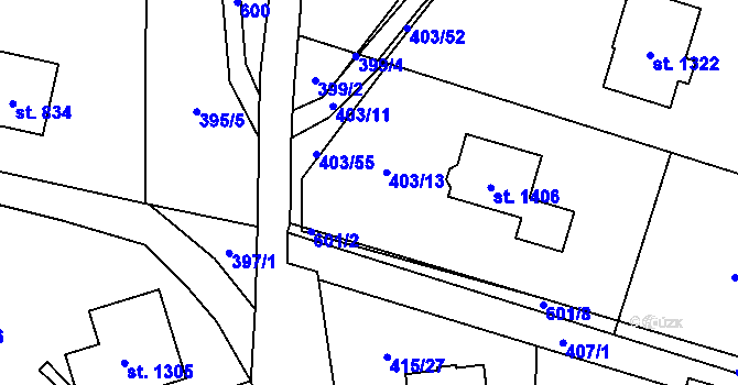 Parcela st. 403/13 v KÚ Michálkovice, Katastrální mapa