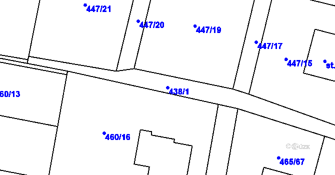 Parcela st. 438/1 v KÚ Michálkovice, Katastrální mapa