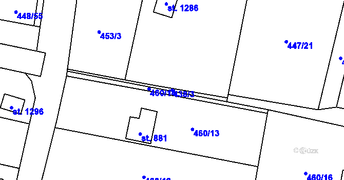 Parcela st. 438/3 v KÚ Michálkovice, Katastrální mapa