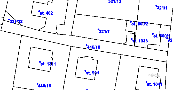 Parcela st. 446/10 v KÚ Michálkovice, Katastrální mapa