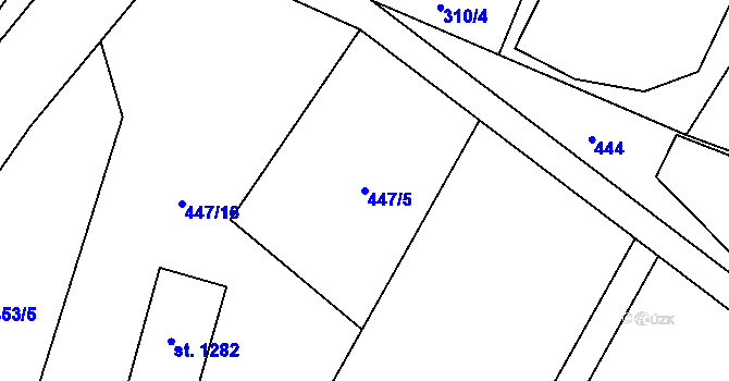 Parcela st. 447/5 v KÚ Michálkovice, Katastrální mapa