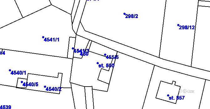 Parcela st. 455/5 v KÚ Michálkovice, Katastrální mapa
