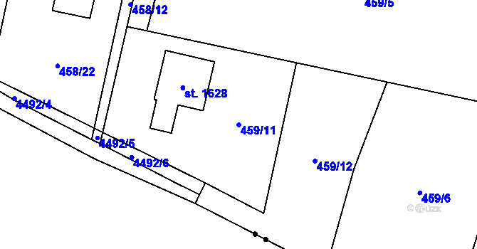 Parcela st. 459/11 v KÚ Michálkovice, Katastrální mapa