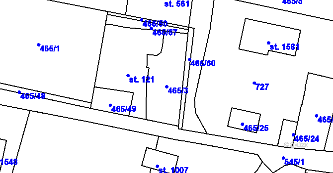 Parcela st. 465/3 v KÚ Michálkovice, Katastrální mapa