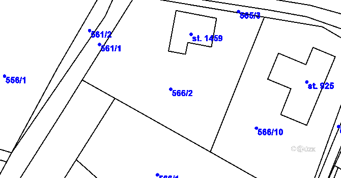 Parcela st. 566/2 v KÚ Michálkovice, Katastrální mapa