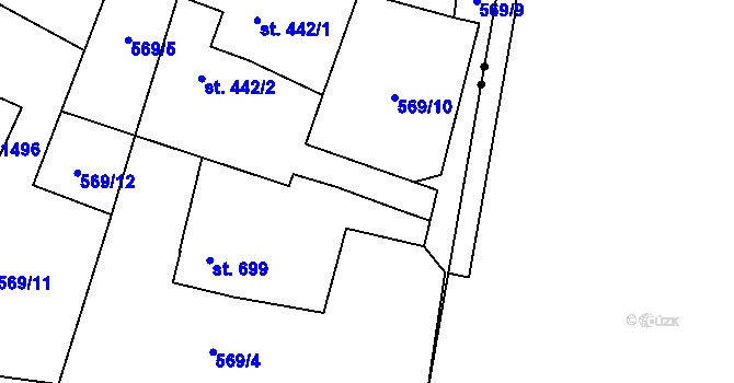 Parcela st. 569/1 v KÚ Michálkovice, Katastrální mapa