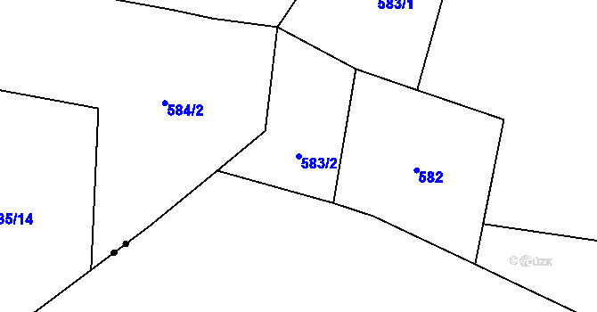 Parcela st. 583/2 v KÚ Michálkovice, Katastrální mapa