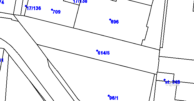 Parcela st. 614/5 v KÚ Michálkovice, Katastrální mapa