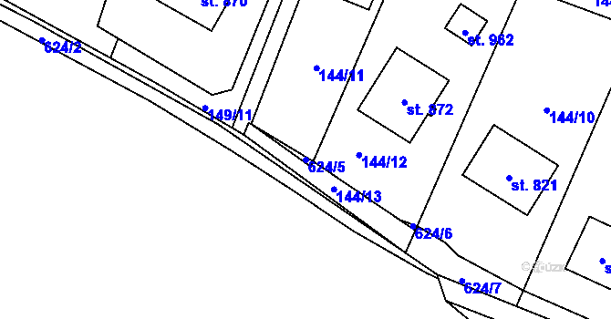 Parcela st. 624/5 v KÚ Michálkovice, Katastrální mapa