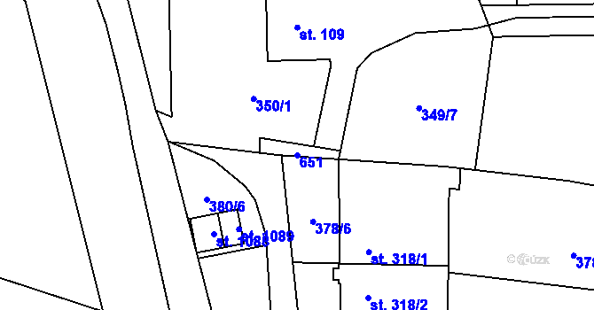 Parcela st. 651 v KÚ Michálkovice, Katastrální mapa