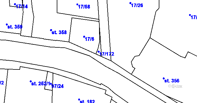 Parcela st. 17/172 v KÚ Michálkovice, Katastrální mapa