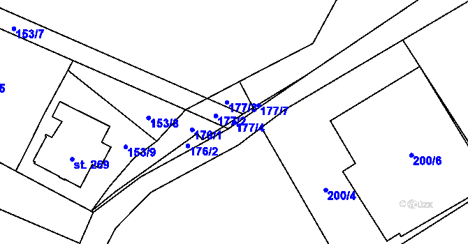 Parcela st. 177/4 v KÚ Michálkovice, Katastrální mapa