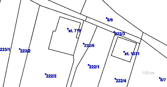 Parcela st. 222/6 v KÚ Michálkovice, Katastrální mapa