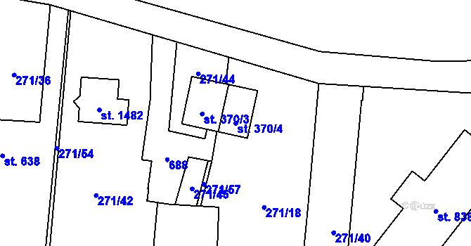 Parcela st. 370/4 v KÚ Michálkovice, Katastrální mapa