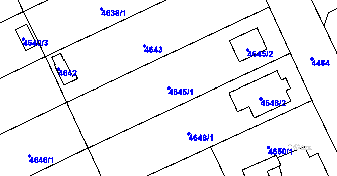 Parcela st. 4645/1 v KÚ Slezská Ostrava, Katastrální mapa